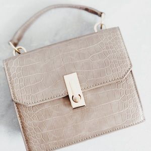 🆕Erin Nude Mock Croc Top Handle Bag